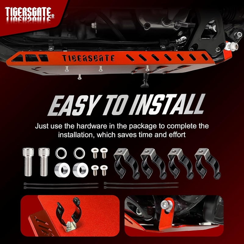 TIGERSGATE 2018-2024 Softail Engine Skid Plate for Breakout, Deluxe, Fat Bob, Fat Boy, Street Bob, Sport Glide, Heritage Classic, Low Rider, Slim Models, Red - Image 5